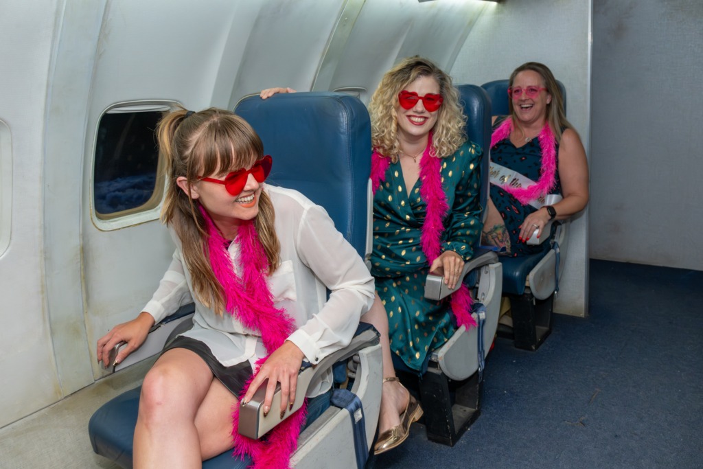 Hen party attendees in an escape room