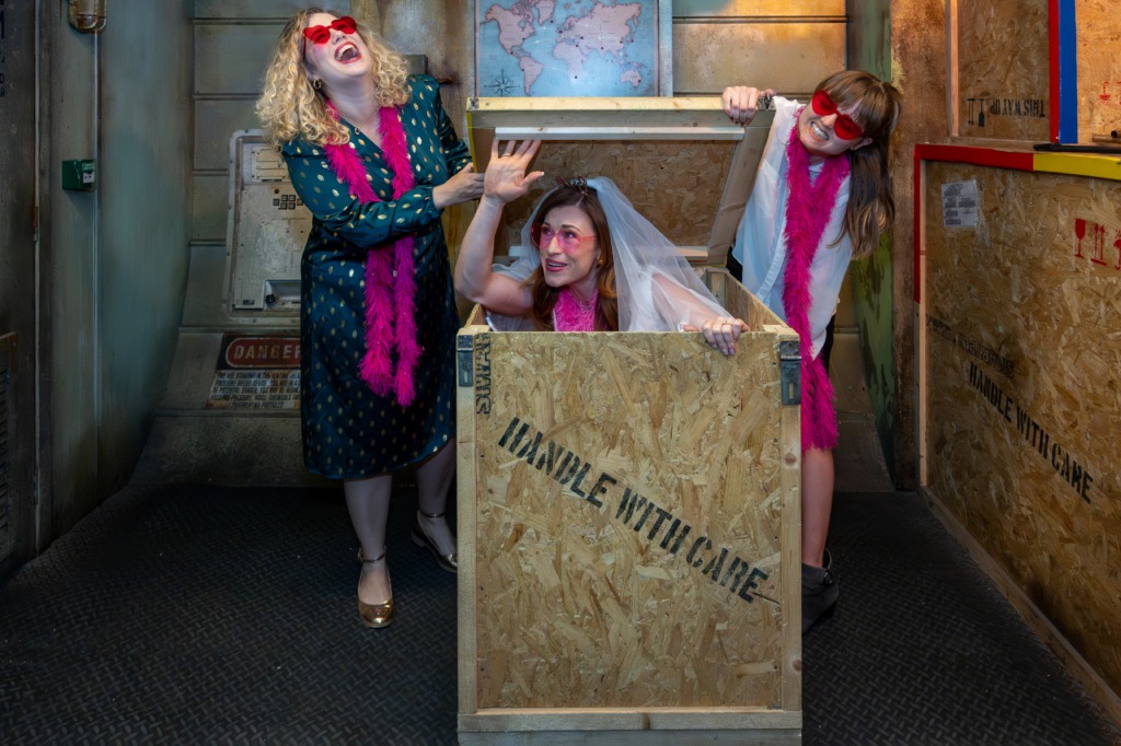 A bride and her hens muck about in an escape room